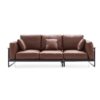 Gwynn 4-Seater Faux Leather Sofa – Dark Brown
