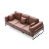 Gwynn 4-Seater Faux Leather Sofa – Dark Brown - Image 9