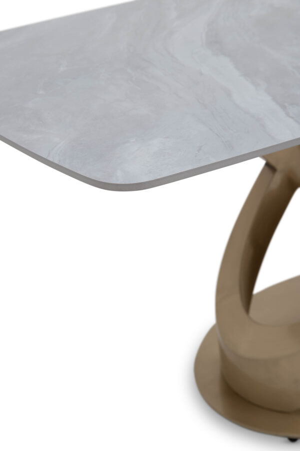 Rian II Modern Grey Sintered Stone Dining Table - Image 4