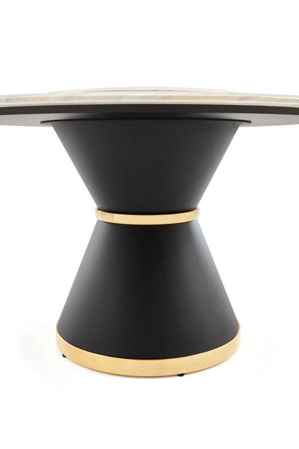 Barzig 1.35M Cultured Marble Round Dining Table - Image 3