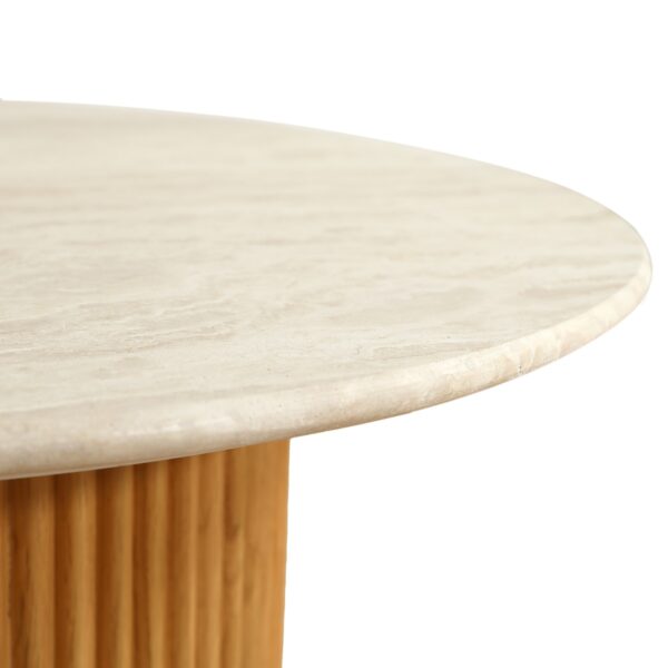 Oliva 1.1M Travertine Round Dining Table - Image 5