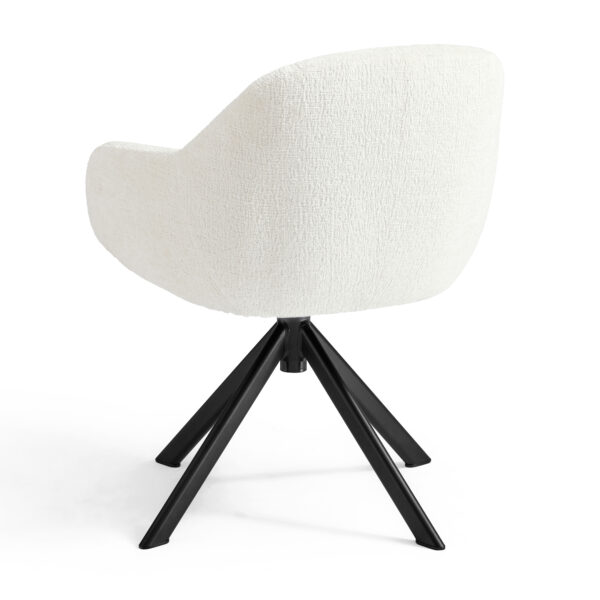 Shayne Velvet Linen Swivel Chair – Cream - Image 3