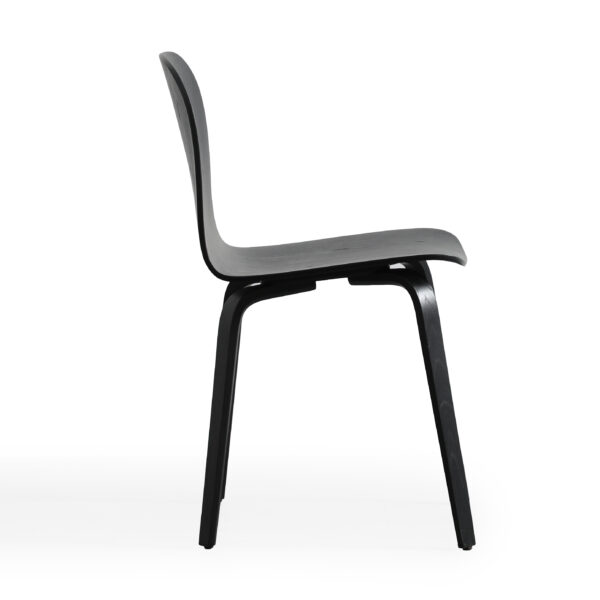 Koji Curved Oak Veneer Armless Chair - Image 4
