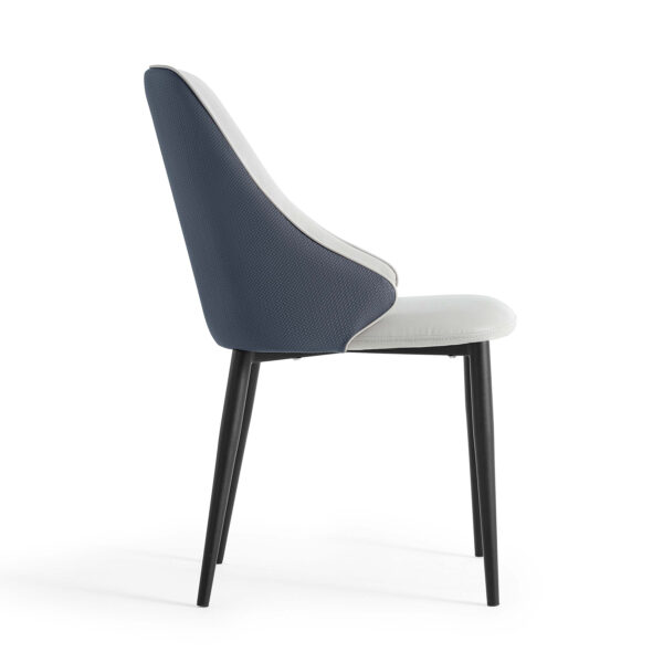 Yalene Faux Leather Chair – GreyBlue - Image 5