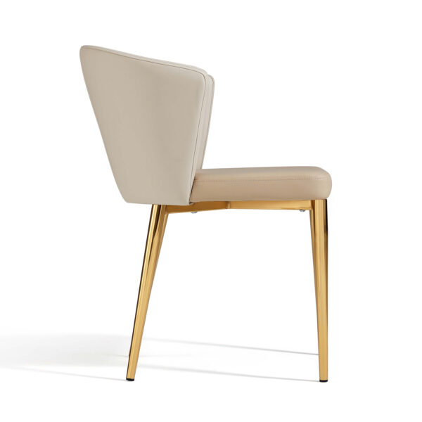 Zoltar CreamGold Faux Leather Dining Chair - Image 4