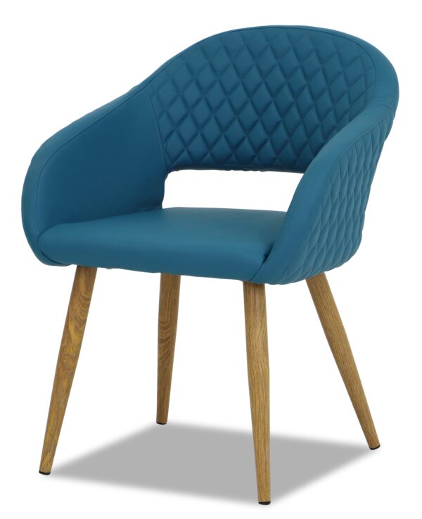 Kian Faux Leather Armchair – Teal - Image 6