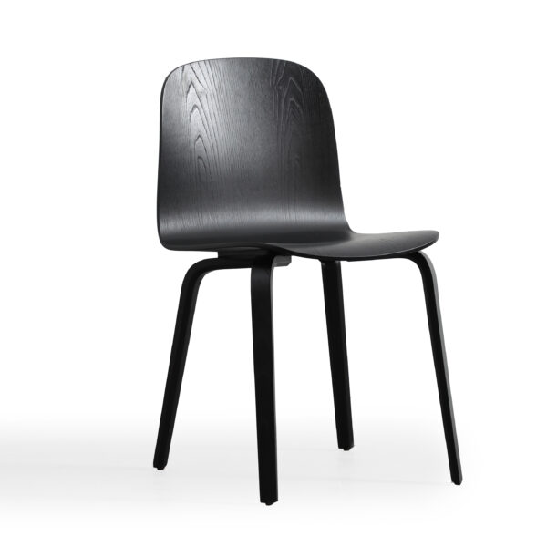 Koji Curved Oak Veneer Armless Chair - Image 10