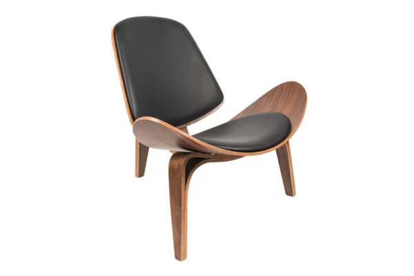 Tatum Walnut Veneer Accent Chair with PVC Upholstery - Image 12
