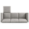 Brago Premium 4-Seater Leather Sofa with Ottoman – Light Grey - Image 3