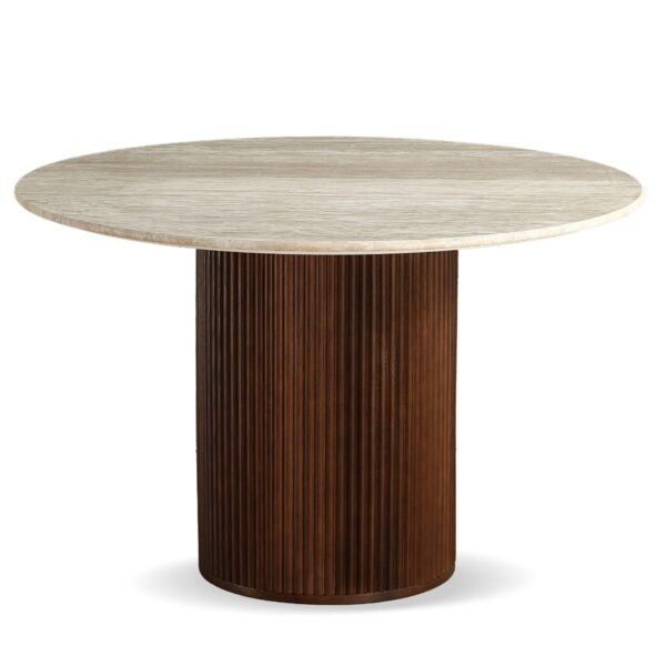 Oliva 1.1M Travertine Round Dining Table - Image 6