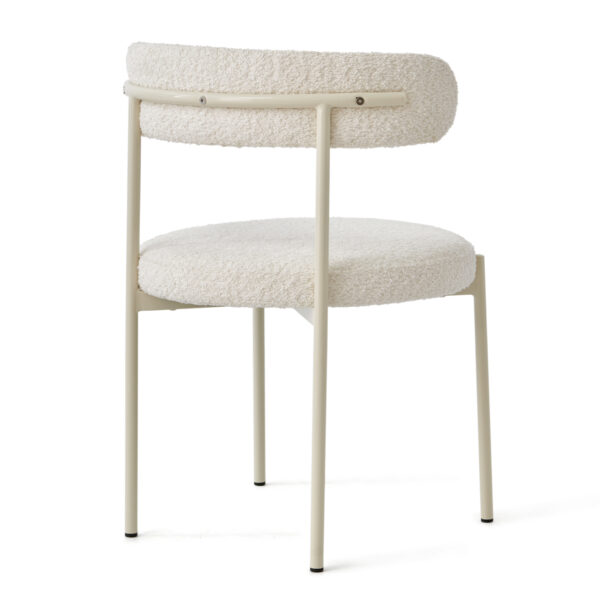 Abessa Velvet Dining Chair – White - Image 3