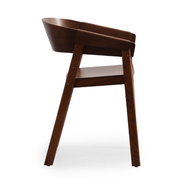Emiko Oak Wood Dining Chair with Arms - Image 4