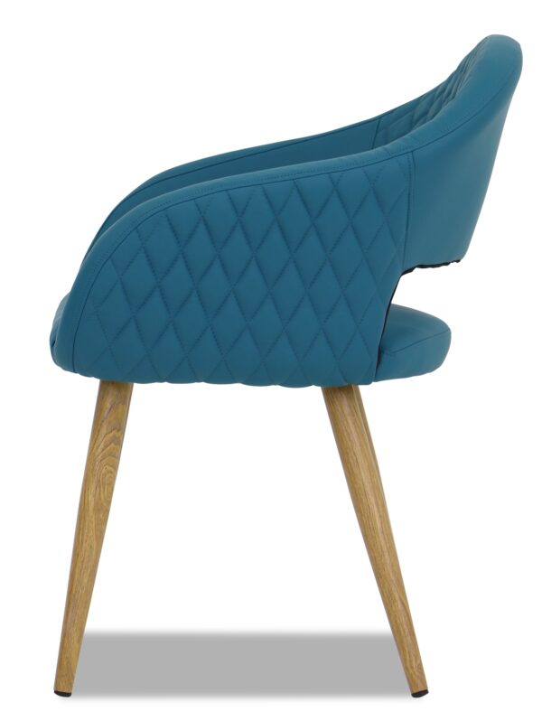 Kian Faux Leather Armchair – Teal - Image 5
