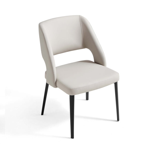 Malha Faux Leather Armchair – Grey - Image 4