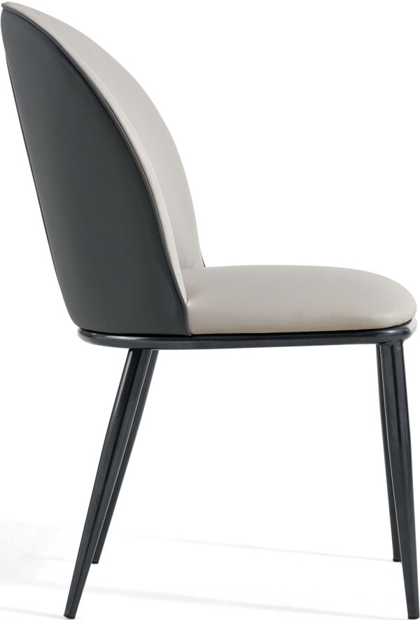 Julis Faux Leather Armless Chair – Light Grey - Image 3