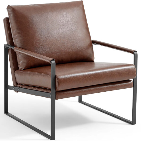 Milburn PVC Leather Armchair - Image 2