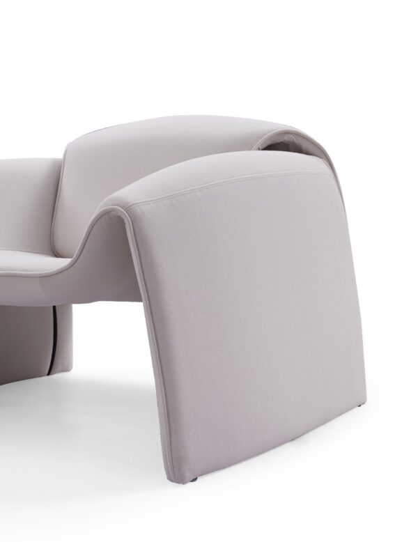 Gweir Modern White Fabric Armchair - Image 8