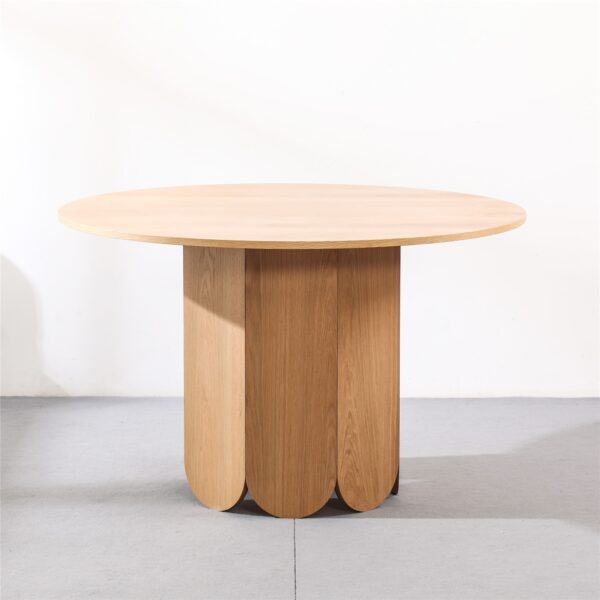 Naomi II Round Oak Veneer Dining Table – 120cm - Image 2