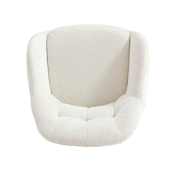 Shayne Velvet Linen Swivel Chair – Cream - Image 5