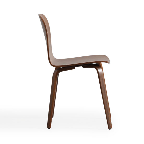 Koji Curved Oak Veneer Armless Chair - Image 2
