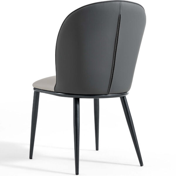 Julis Faux Leather Armless Chair – Light Grey - Image 4