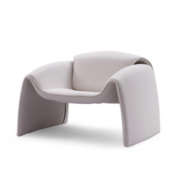Gweir Modern White Fabric Armchair - Image 2