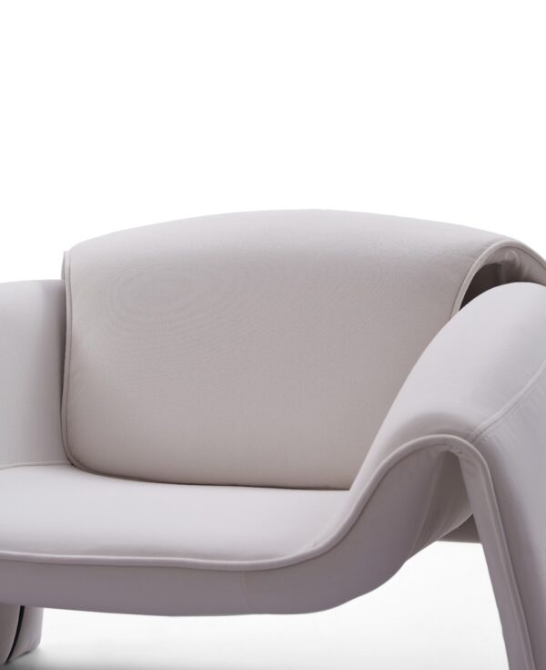 Gweir Modern White Fabric Armchair - Image 7