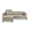 Adriano 2.15m 3-Seater Fabric Sofa with Ottoman - Image 4