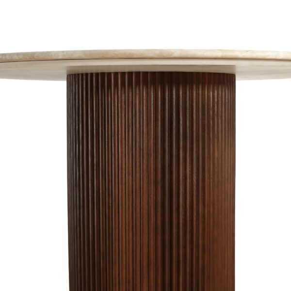 Oliva 1.1M Travertine Round Dining Table - Image 2