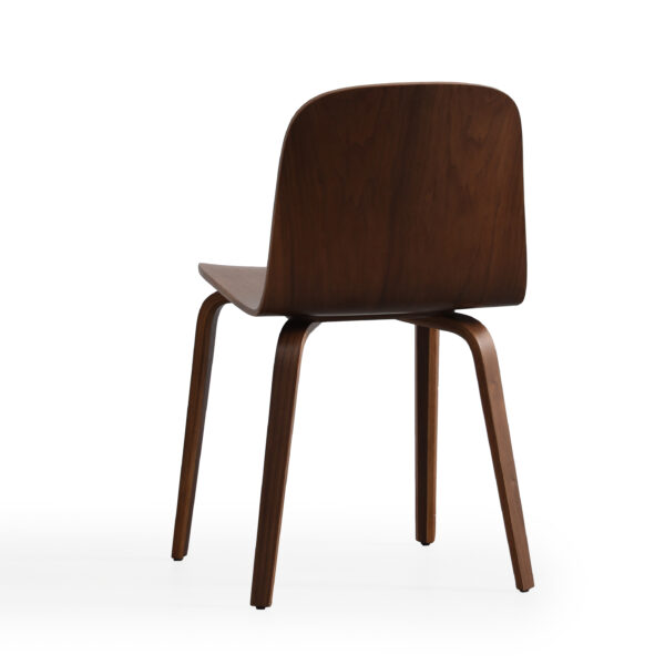 Koji Curved Oak Veneer Armless Chair - Image 3