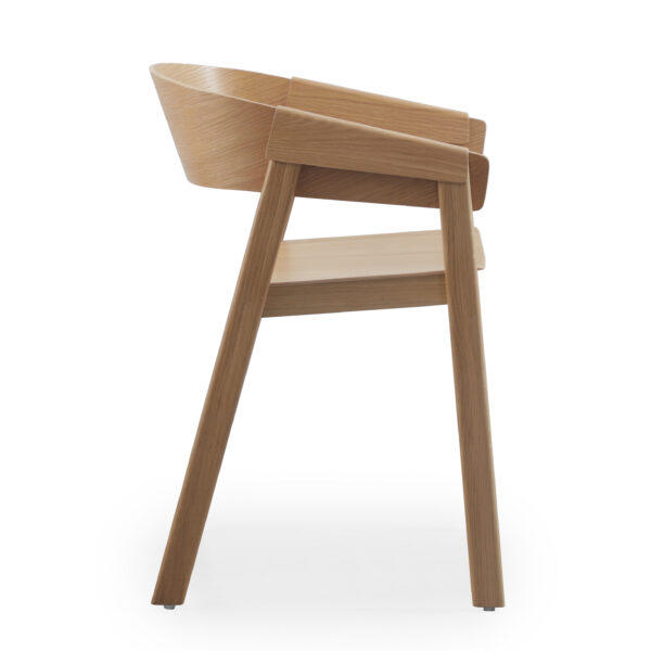 Emiko Oak Wood Dining Chair with Arms - Image 6