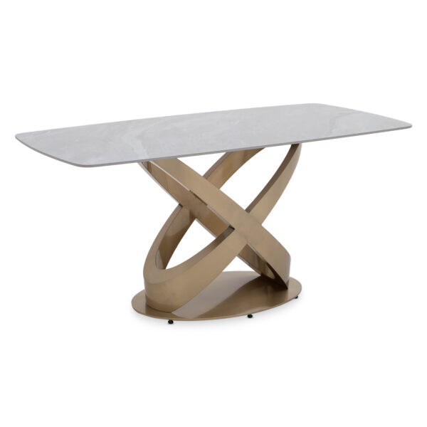 Rian II Modern Grey Sintered Stone Dining Table - Image 2