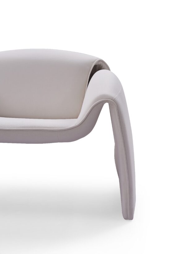 Gweir Modern White Fabric Armchair - Image 6