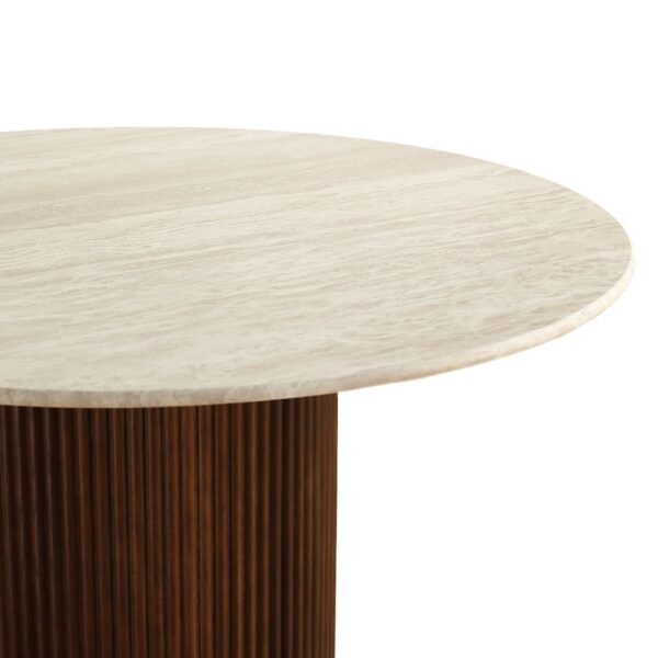 Oliva 1.1M Travertine Round Dining Table - Image 4