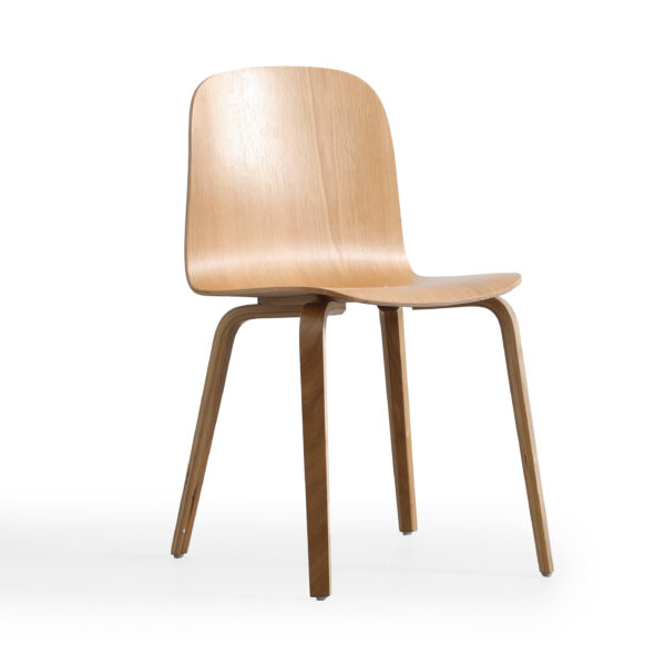 Koji Curved Oak Veneer Armless Chair - Image 5