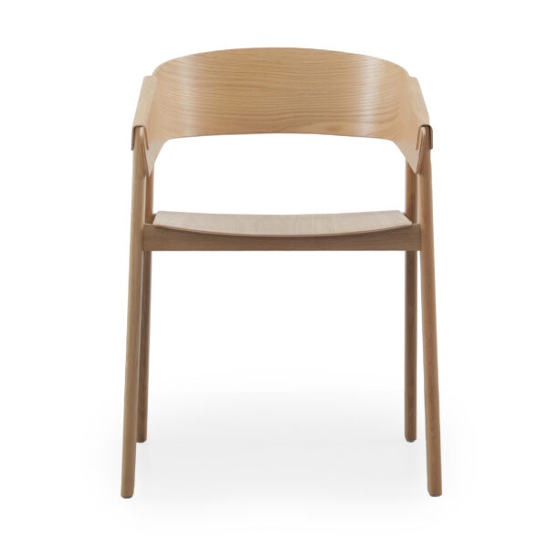 Emiko Oak Wood Dining Chair with Arms - Image 7