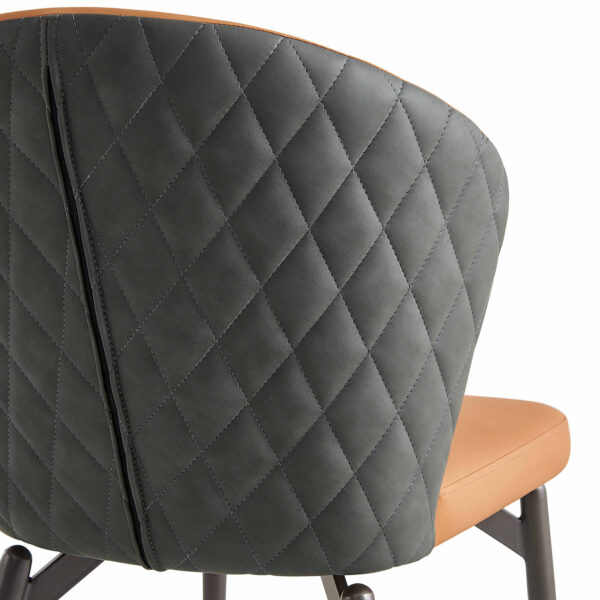 lvria Faux Leather Chair – Tawny - Image 7