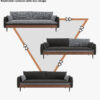 Wardell 2-Seater Sofa – Dark Grey Houndstooth - Image 5