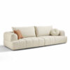 Yeliz 4-Seater Leathaire Sofa – Ivory - Image 2