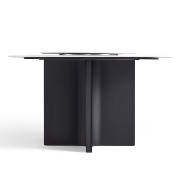 Malkah 1.35M Round Sintered Stone Dining Table with Lazy Susan - Image 2
