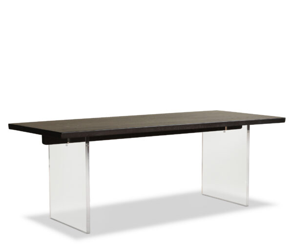 Baillidh Floating Dining Table – Ash Black with Acrylic Legs