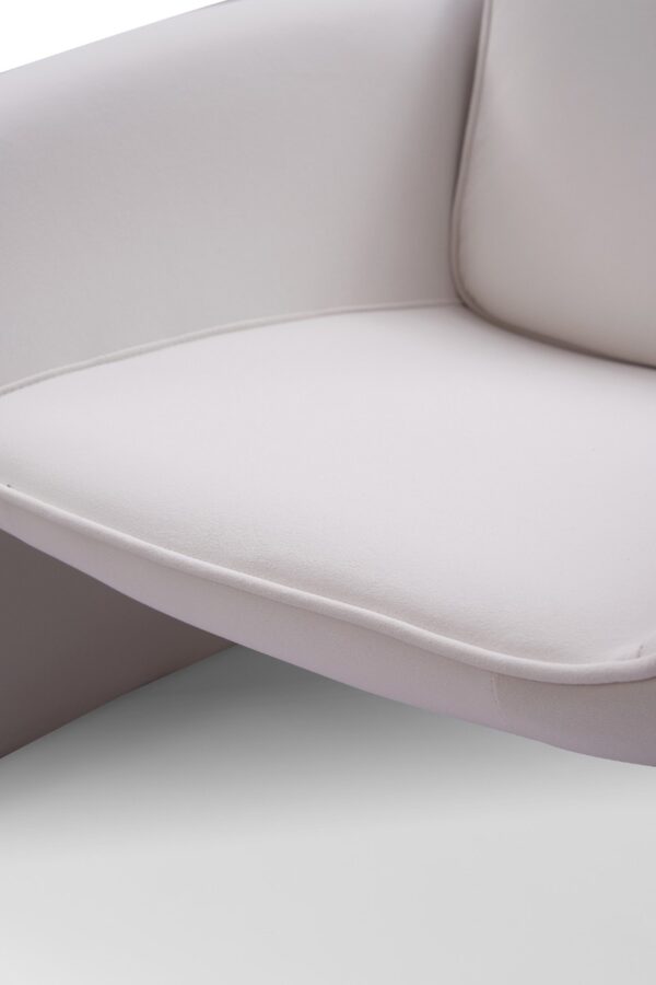 Gweir Modern White Fabric Armchair - Image 5