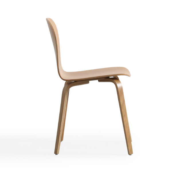 Koji Curved Oak Veneer Armless Chair - Image 6