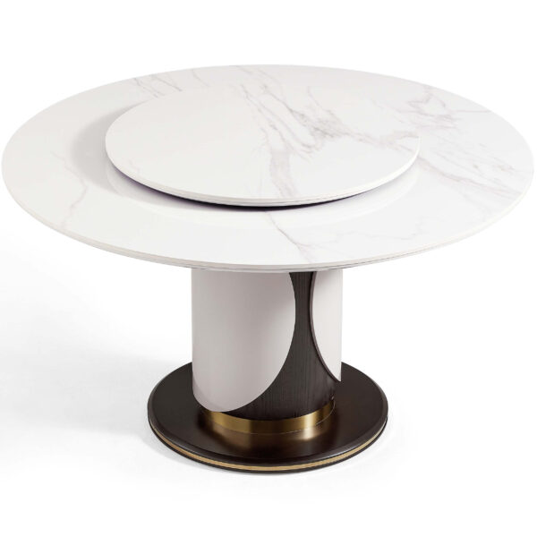 Botticino 1.35M Round Sintered Stone Dining Table - Image 2