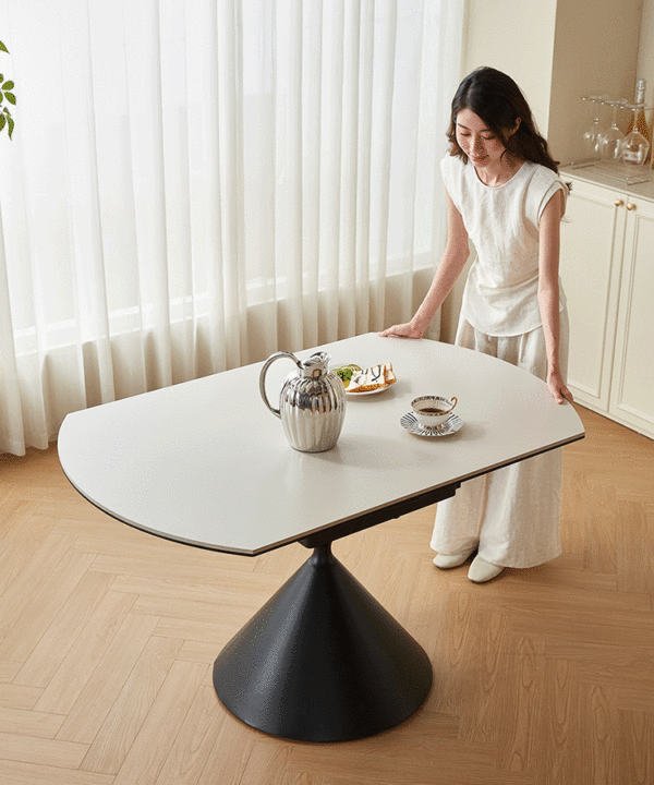 Nerissa 6–8 Seater Sintered Stone Extendable Dining Table - Image 8