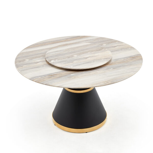Barzig 1.35M Cultured Marble Round Dining Table - Image 2