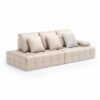 Rheinallt 4-Seater Sofa in Eco-Leather Cream - Image 2
