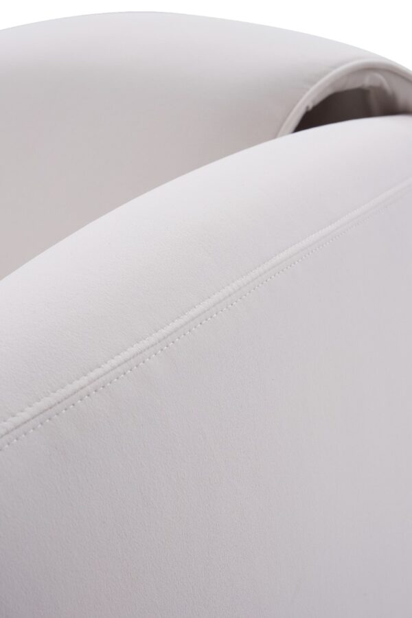 Gweir Modern White Fabric Armchair - Image 9