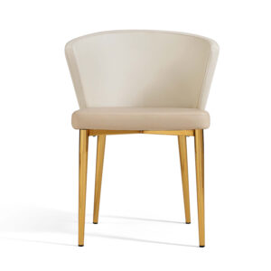 Zoltar CreamGold Faux Leather Dining Chair