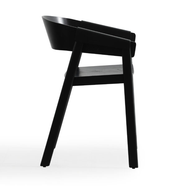 Emiko Oak Wood Dining Chair with Arms - Image 2